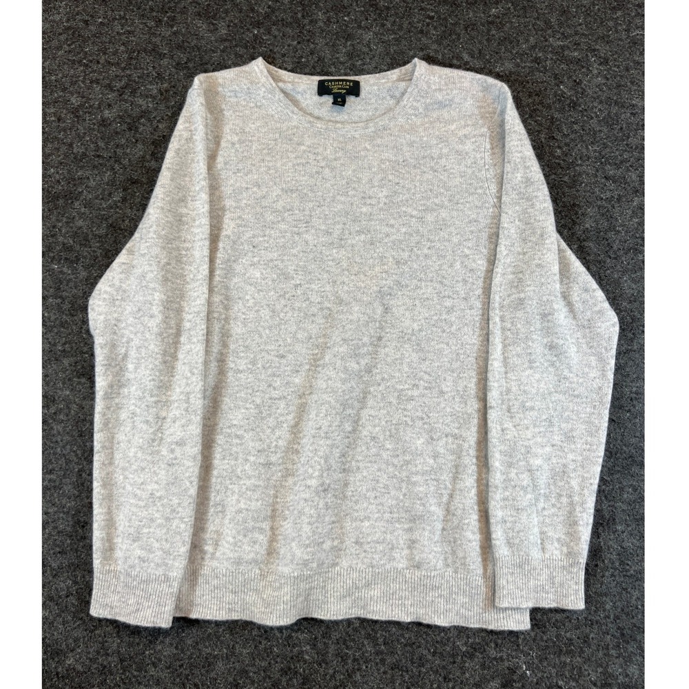 Charter Club Luxury Cashmere Sweater Mens XL Gray Crewneck Pullover Minimalist